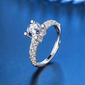 Anillo De Acero Inoxidable Full Moissanite Diamond <b>Ring</b> <b>Adjustable</b> Open Zircon <b>Ring</b> Engagement Copper <b>Rings</b> for Bridal - Product Image 4