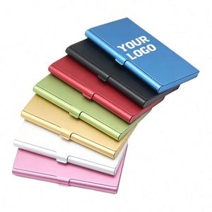 Luxury Metal Fashion Mans in Stock Cheap Bulk Case Card Holder Aluminium Custom Promotional Gifts - Product Image 1