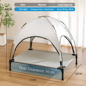 Cama de Verano para Gatos con Toldo y Malla Elevada para Balcón, Jardín, Patio, Perros Pequeños y Cachorros, Uso Interior - Product Image 3