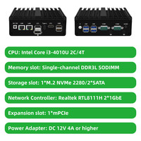 Mini PC industriel sans ventilateur H30S avec processeur Intel i3-4010u, double LAN, triple affichage, double COM, ordinateur IoT Edge