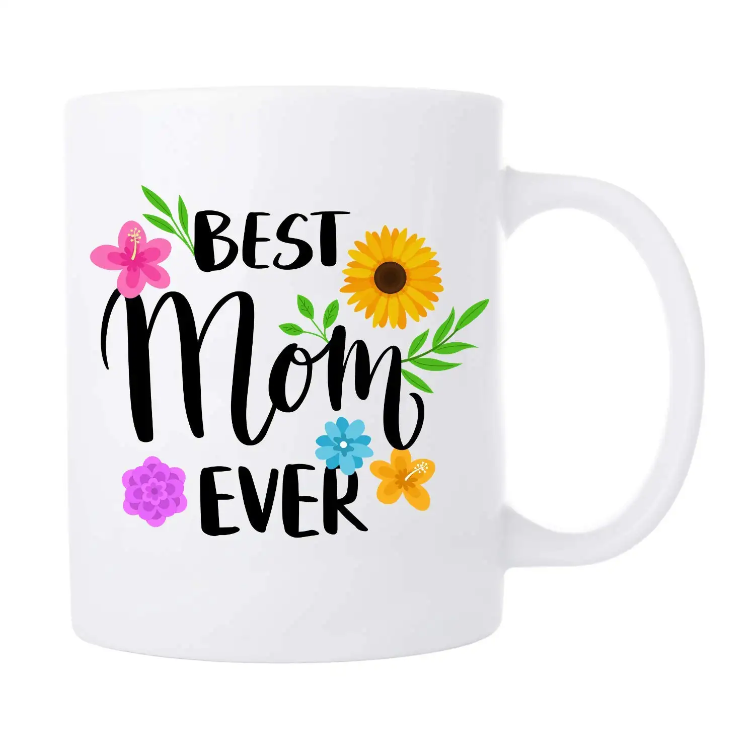 Bán buôn tốt nhất bán 12oz hình dạng thẳng gốm sứ cốc cà phê mẹ tốt nhất bao giờ thiết kế mother's day món quà mug