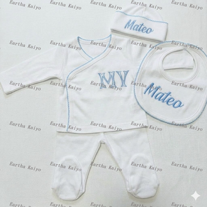Conjunto <span class=keywords><strong>de</strong></span> <span class=keywords><strong>Ropa</strong></span> Personalizada para Bebé Recién Nacido, 100% Algodón, Regalo para Baby Shower, Invierno, Monograma - Product Image 2