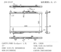 Pièces automobiles OEM JD 23157, radiateur de refroidissement d'huile Guangzhou pour EcoSport 2017, tube en aluminium GN118005AE, neuf, garantie de 12 mois