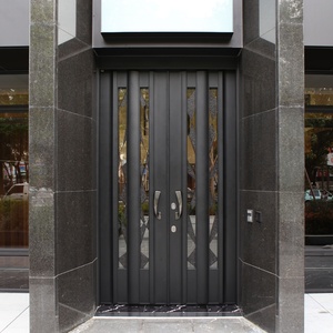 <b>Best</b> Sale Titanium Exterior <b>Doors</b> Front Entry <b>Doors</b> H3 Royal Seal Fired Glass Black Metal-A Jade-Like Elegance - Product Image 4