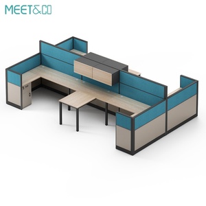 Multi-piece Modern Melamine Furniture Set Good Price Open Work Space Staff Workstation Coworking Office Cubicle Desk Made MDF - Product Image 3