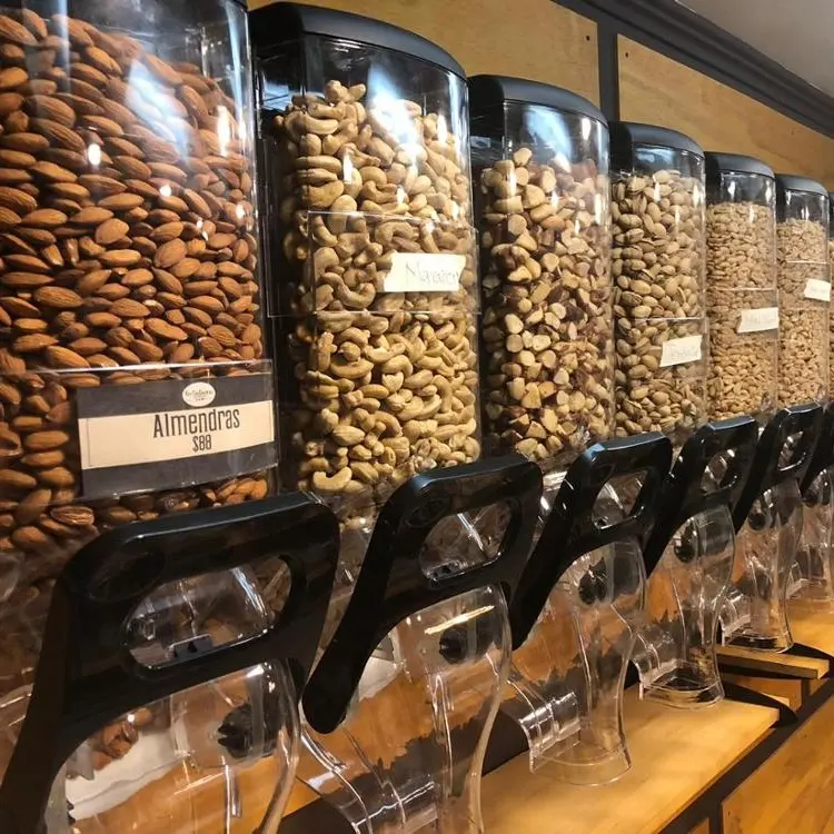 Pasokan Pabrik Akrilik Bening Grosir Dispenser Makanan Bin Cereal Candy Nut Dispenser untuk Dijual