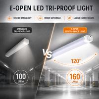 Lampu LED Tahan Uap IP65 IK10 160lm/W CCT Dapat Dipilih, Lampu Toko Tahan Air untuk Proyek Parkir
