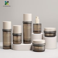 Flacons en verre de haute qualité pour lotion de soin, flacon pulvérisateur blanc électroplaqué, pot de crème, ensembles de soins de la peau, cosmétiques personnalisés