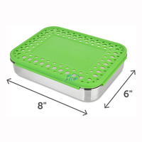 Boîte à déjeuner Portable en acier inoxydable pour enfants, lavable au lave-vaisselle sans BPA, résistant aux fuites avec 3 compartiments