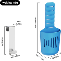 Support de tablettes de chlore à libération contrôlée en silicone réglable pour réservoir de toilettes, avec panier de rangement grand format et crochets