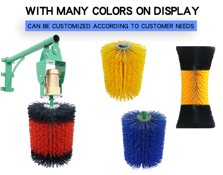 Cleaning And Message Nylon PP Cow Body Brush With Motor