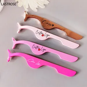 Lashdoll OEM logo lashes tools eyelash tweezers stainless steel eyelash applicator private label eyelash makeup tools