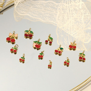 Cherry Charms Zinc Alloy Fruit Shape Pendant For DIY Jewelry Gift Women - Product Image 3