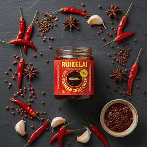 RUIKELAI Original Sichuan Chili Crisp, Aceite de Chile Premium, Douchi Crujiente con Ajo, Picante, Sabroso, Vegano, Reductor de Azúcar, Salsa Picante 6oz - Product Image 4