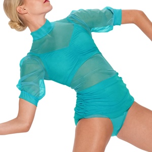 Robe de <span class=keywords><strong>danse</strong></span> lyrique élégante MiDee avec manches bouffantes courtes et jupe plissée, comprend un soutien-gorge et des culottes pour les spectacles sur scène - Product Image 6