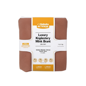 Luxury <b>Knitted</b> 100% Polyester Mink <b>Blanket</b> 1 KG 286 GSM Soft Warm Winter Bedding 150x220 CM Raschel Carton Pack - Product Image 3