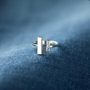 Anelli Geometrici T0668 con Zirconia Cubica, Gioielli Unisex alla Moda, Idea Regalo - Product Image 6