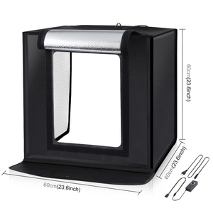 PULUZ portatile da 60cm luce LED <span class=keywords><strong>Studio</strong></span> foto <span class=keywords><strong>Studio</strong></span> 5500K luce bianca scatola di fotografia scatola di luce con 6 fondali rimovibili - Product Image 3