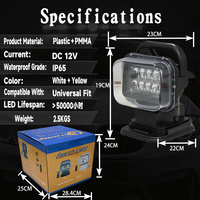 Projecteur LED blanc sans fil 12V avec télécommande, étanche IP65, rotatif à 360°, portable, pour travaux tout-terrain et maritimes