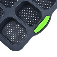 Moule à pain français en silicone alimentaire à 9 cavités, résistant à la chaleur et au four, compatible lave-vaisselle, pour mini-baguettes modernes et pains à hot-dog