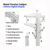NEWJieLi NYK-200 Calibre à vernier 200 mm en acier inoxydable, outil de mesure, précision IP54, résolution 0,04 mm, précision 0,02 mm