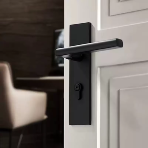 Cerradura Silenciosa para Manija de Puerta con Diseño Ambidiestro, Fácil Instalación, Ajuste Universal, Panel Engrosado, Pomo de Puerta Negro - Product Image 4