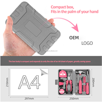 24 pièces, outils ménagers de base roses pour femmes, petit kit d'outils pour la promotion de cadeaux, ensemble d'outils de bricolage pour la maison