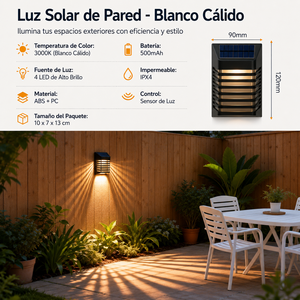 Applique solaire LED pour clôture extérieure, lumière murale imperméable pour jardin, patio, balcon, chemin et décoration de murs - Product Image 2