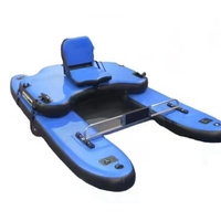 Bateau de pêche gonflable à coutures tombantes tendance avec 2 pagaies, bateau à ventre pour la navigation sur lac et rivière