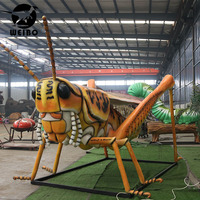 Décoration d'insectes animatroniques personnalisable pour parcs d'attractions, utilisation en extérieur et en intérieur, construction en métal et silicone