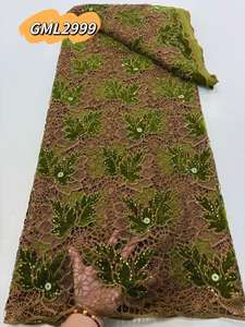 Tissu en dentelle de velours africain de haute qualité en gros, perles de velours africain, broderie, dentelle guipure, tissu en dentelle africain Inmyshop - Product Image 5