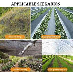 Piquets de jardin en plastique robustes en forme de U de 15 cm, attaches paysagères pour toile de paillage, <span class=keywords><strong>filet</strong></span> anti-insectes et clous de fixation au sol - Product Image 5