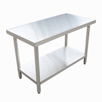 Table de travail commerciale moderne en acier inoxydable robuste pour cuisine avec étagère inférieure pour restaurant, hôtel, traiteur, stockage, facile à nettoyer