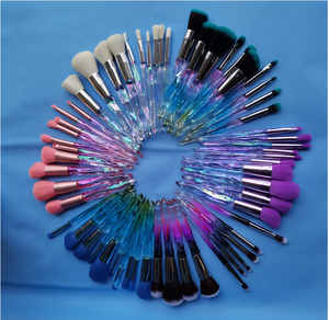 Échantillon gratuit, offre spéciale, marque privée, 10 pièces, diamant cristal pinceaux de maquillage, poignée en cristal <span class=keywords><strong>Transparent</strong></span>, ensemble de pinceaux de maquillage - Product Image 3