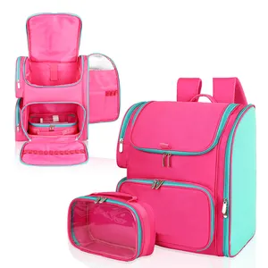 2024 novo design elegante feminino OEM cômoda viagem cosméticos poliéster multifuncional organizador de maquiagem ao ar livre mochila de armazenamento