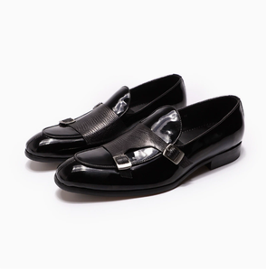 รองเท้าหนังแท้แบบ Monk Strap สำหรับผู้ชาย หัวแหลม ปิดด้วยหัวเข็มขัด สีพื้น เหมาะสำหรับใส่ทำงาน ใส่ได้ทุกฤดู - Product Image 3