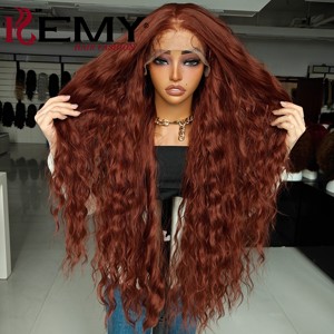KEMY HAIR New Auburn 34" Synthetic <strong>Wigs</strong> HD Lace Front Deep Curl <strong>Braided</strong> Heat Resistant Fiber Blend Synthetic <strong>Wig</strong> for Black Women - Product Image 1