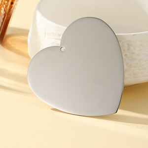 Yiwu Aceon ornamen hati Natal kustom ukuran 3 inci Laser ukir DIY kosong dipoles cermin baja tahan karat - Product Image 3