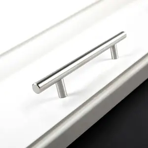 Gaveta de aço inoxidável com barra T puxa maçaneta da porta do armário para móveis de cozinha e banheiro