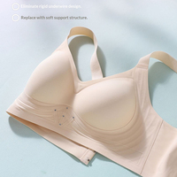 Soutien-gorge invisible sans armatures, push-up, respirant, sans couture, taille plus, en stock, vente en gros, coussinets en gel non amovibles, sexy