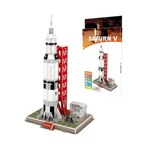 52 PCS 3D BRICOLAGE Puzzle Jouet Mousse Fusée De Papier Modèle Saturn V Pour Enfants