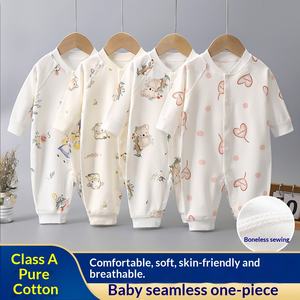 カジュアルな春のベビーボディスーツ、漫画柄ニットロンパース、柔らかい新生児用ワンピース、スナップボタン、ユニセックス、幼児用、綿100% - Product Image 2