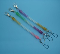 Porte-clés en spirale rétractable en plastique, cordon en spirale en plastique, cordon élastique en spirale