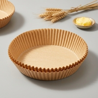   Papier sulfurisé en silicone antiadhésif approuvé pour emballage alimentaire, bol jetable pour cuisson, idéal pour friteuse à air chaud de cuisine