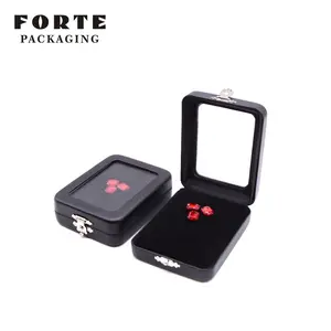 FORTE Portable Ruby Gem Stone Box PU Leather Velvet Jewelry Box Packaging Diamond Gemstone Display Box Wholesale