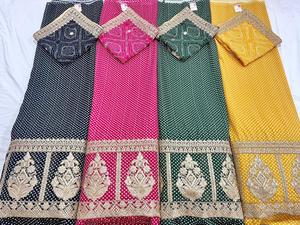 Alta calidad pura viscosa Georgette secuencia Zari con borde tela trabajo hecho a mano bordado tejido Georgette importación - Product Image 3