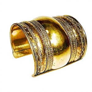 Brazalete de Metal de Latón Chapado en Oro de Alta Calidad con Puño Ancho, Estilo Clásico, Artesanía de la India, Regalos para Bodas y Fiestas para Mujeres - Product Image 4