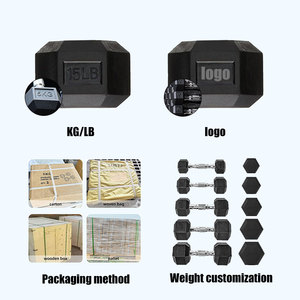 Fabrikgroßhandel: Gummiummantelte Hex-Hanteln, Freihantel-Equipment für Kommerzielle Fitnessstudios, Heimtraining, Kundenspezifisches Logo - Product Image 3