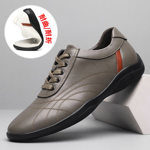 Chaussures bateau en cuir blanc pour hommes, à lacets avant, semelle souple confortable, style décontracté, origine Wenzhou - Product Image 4