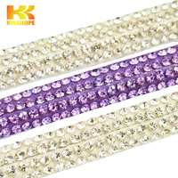 Bande de strass pour la décoration de chaussures, ruban de cristal à 4 rangs, fournisseur en gros, usine OEM personnalisée